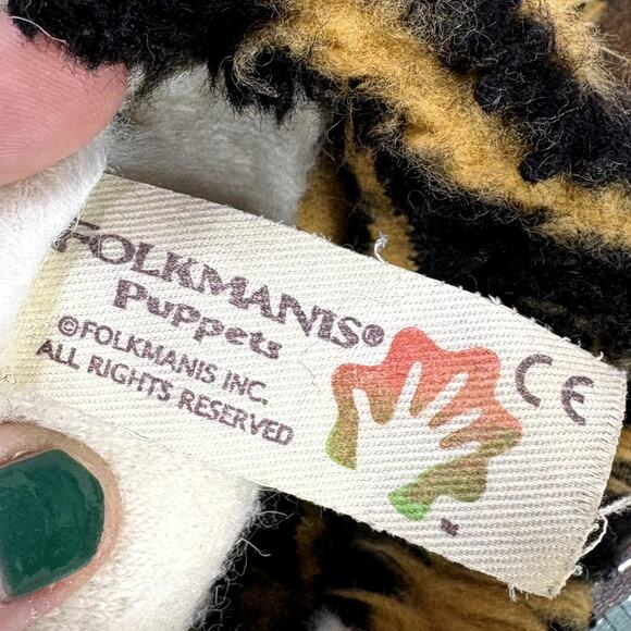 Folkmanis Tiger Stage Hand Puppet 13" Plush Stuffed Animal Toy Theater RARE - Picture 10 of 14